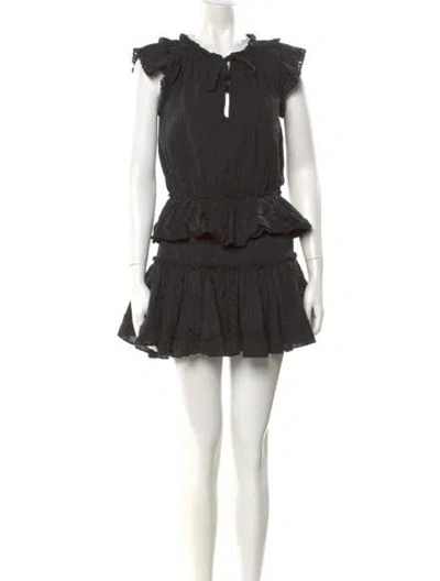 Pre-owned Misa Mock Neck Mini Dress In Black