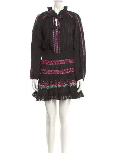 Pre-owned Misa Mock Neck Mini Dress In Black