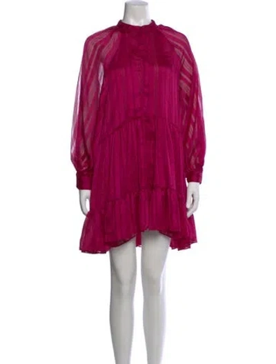 Pre-owned Misa Mock Neck Mini Dress In Pink