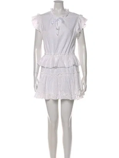 Pre-owned Misa Mock Neck Mini Dress In White