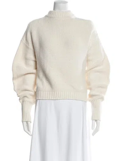 Pre-owned Misa Mock Neck Sweater In Neutral
