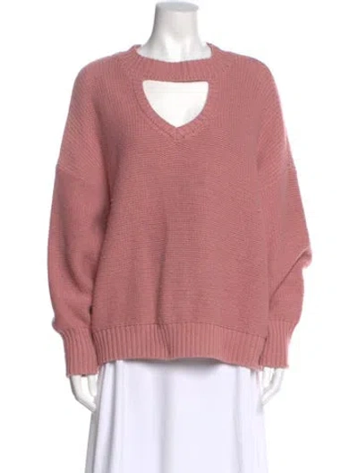 Pre-owned Misa Mock Neck Sweater In Pink