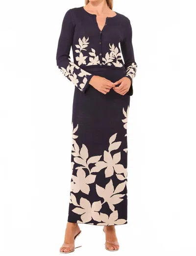 Misa Nanea Knit Cardigan In Navy In Black