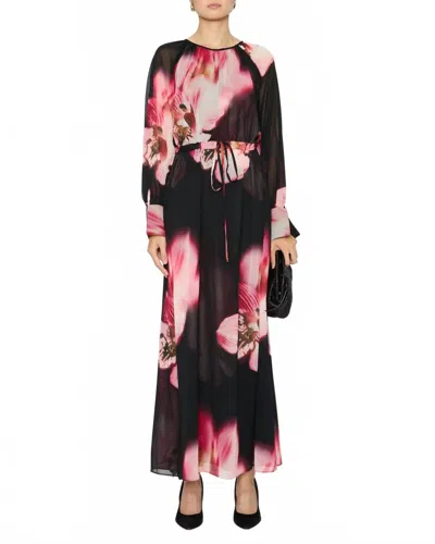 Misa Naomi Floral Dress In Midnight Orchid In Multi