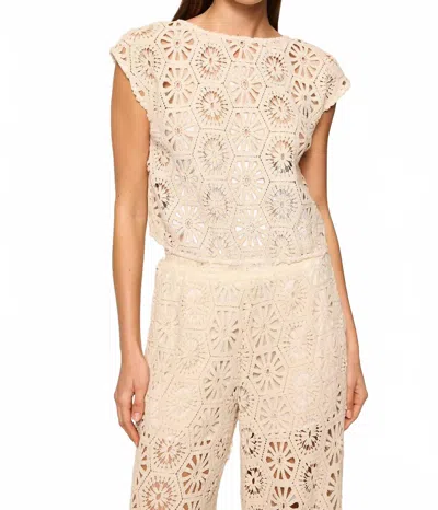 Misa Nissa Crochet Top In Cream In White
