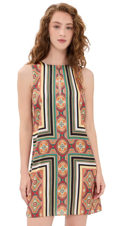 Misa Nour Dress Majorelle Scarf In Brown