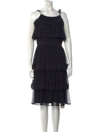 Pre-owned Misa Nylon Knee-length Dress In Black