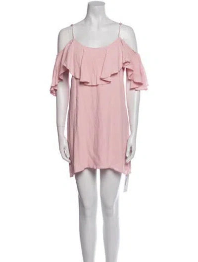 Pre-owned Misa Off-the-shoulder Mini Dress In Pink