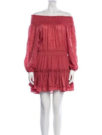 Pre-owned Misa Off-the-shoulder Mini Dress In Pink