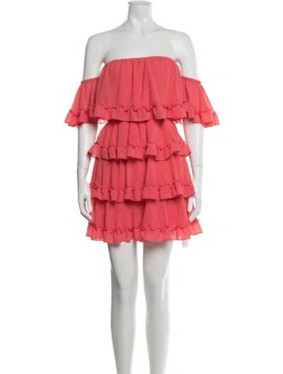 Pre-owned Misa Off-the-shoulder Mini Dress In Pink