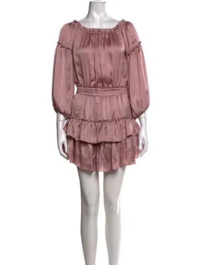 Pre-owned Misa Off-the-shoulder Mini Dress In Pink