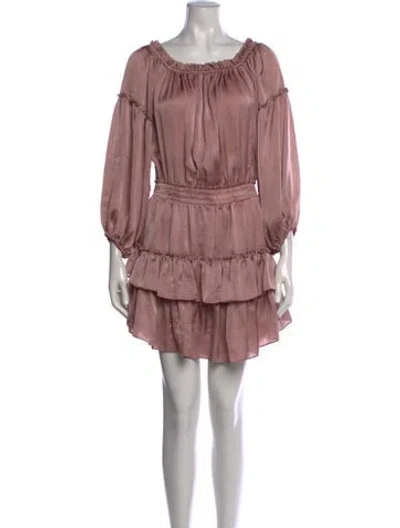 Pre-owned Misa Off-the-shoulder Mini Dress In Purple