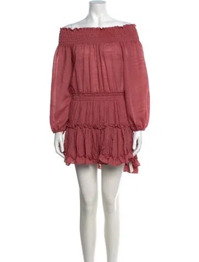 Pre-owned Misa Off-the-shoulder Mini Dress In Red