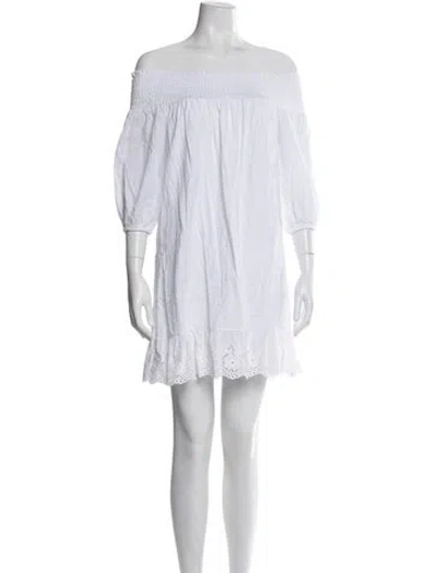 Pre-owned Misa Off-the-shoulder Mini Dress In White