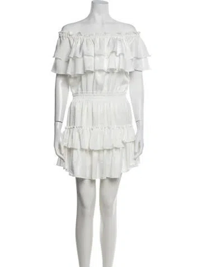 Pre-owned Misa Off-the-shoulder Mini Dress In White