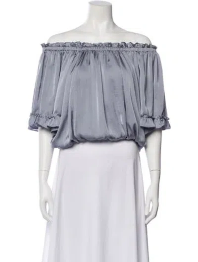 Pre-owned Misa Off-the-shoulder Short Sleeve Blouse In Multi