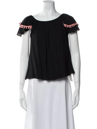Pre-owned Misa Off-the-shoulder Short Sleeve Blouse In Multi