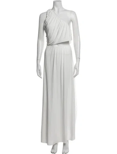 Pre-owned Misa One-shoulder Long Dress W/ Tags In White