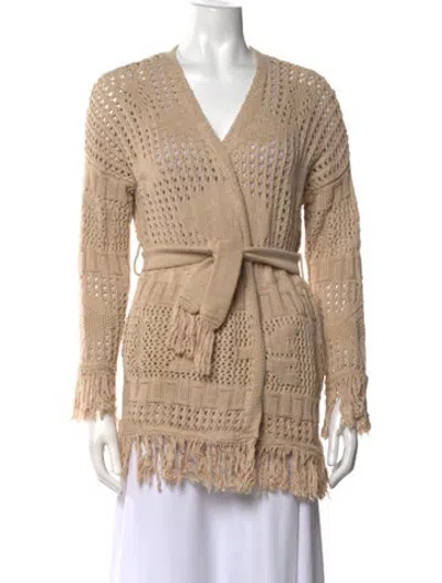Pre-owned Misa Open Front Sweater In Neutrals