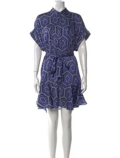 Pre-owned Misa Paisley Print Knee-length Dress In Blue