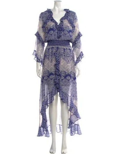 Pre-owned Misa Paisley Print Long Dress