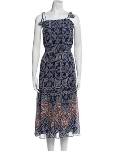 Pre-owned Misa Paisley Print Long Dress In Multi