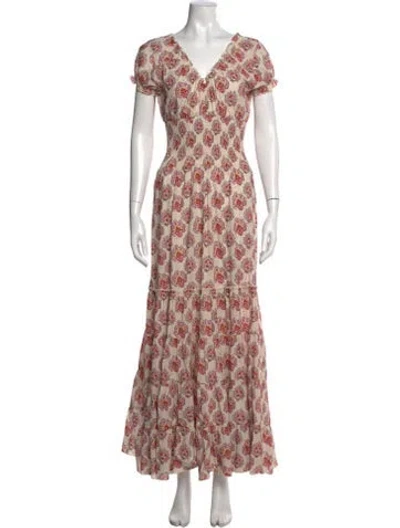 Pre-owned Misa Paisley Print Long Dress In Multi