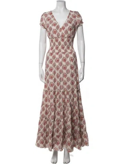 Pre-owned Misa Paisley Print Long Dress In Multi