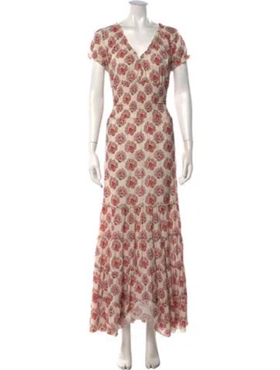 Pre-owned Misa Paisley Print Long Dress W/ Tags In Multicolor