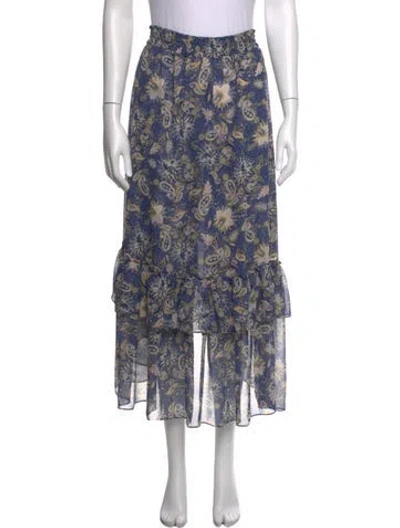 Pre-owned Misa Paisley Print Long Skirt In Blue/neutrals