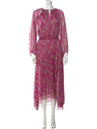 Pre-owned Misa Paisley Print Midi Length Dress In Multicolor