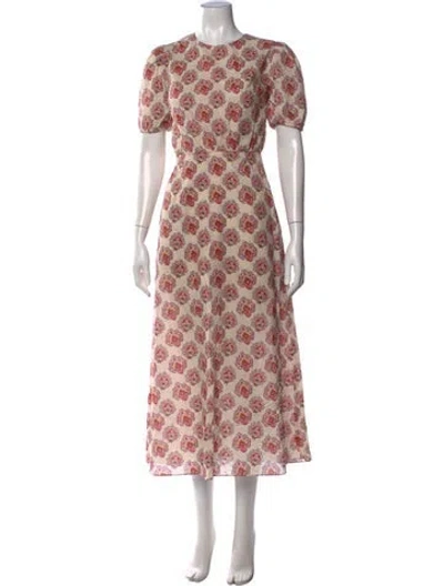 Pre-owned Misa Paisley Print Midi Length Dress W/ Tags In Multi