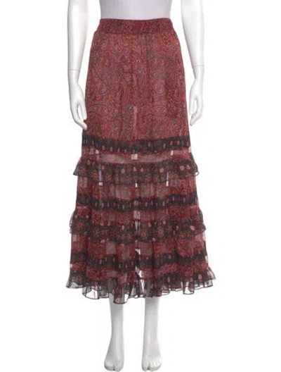 Pre-owned Misa Paisley Print Midi Length Skirt