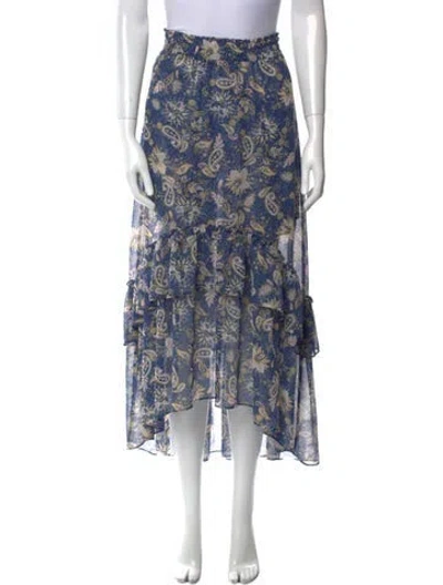 Pre-owned Misa Paisley Print Midi Length Skirt