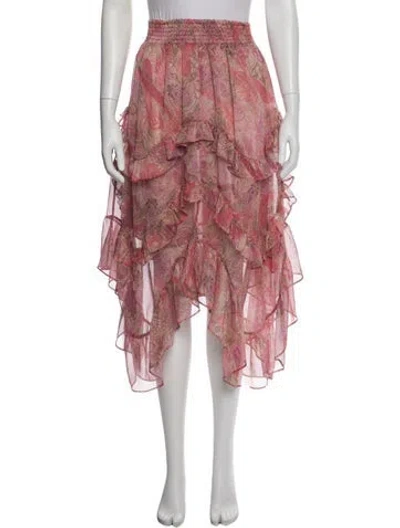 Pre-owned Misa Paisley Print Midi Length Skirt In Multi