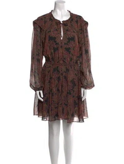 Pre-owned Misa Paisley Print Mini Dress In Black