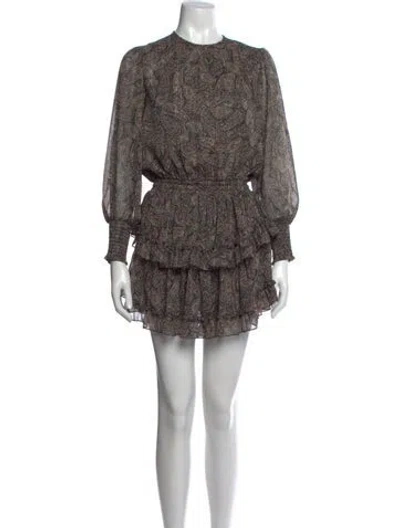 Pre-owned Misa Paisley Print Mini Dress In Black