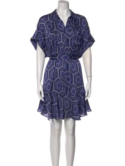 Pre-owned Misa Paisley Print Mini Dress In Blue