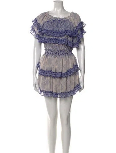 Pre-owned Misa Paisley Print Mini Dress In Blue