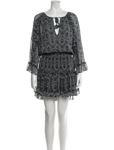 Pre-owned Misa Paisley Print Mini Dress In Blue