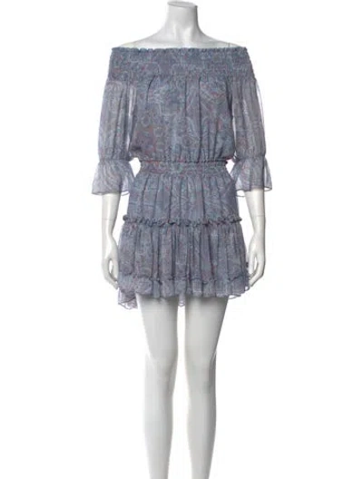 Pre-owned Misa Paisley Print Mini Dress In Blue