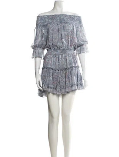 Pre-owned Misa Paisley Print Mini Dress In Blue