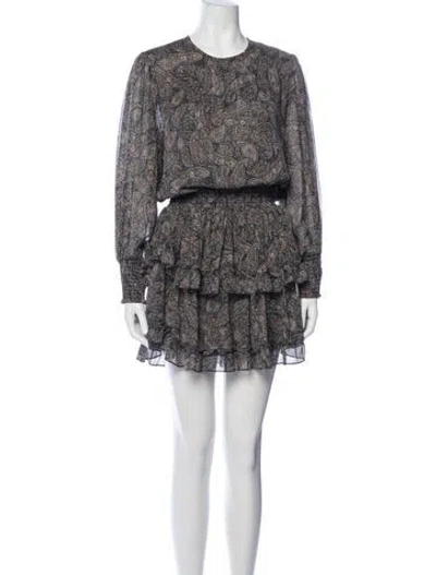 Pre-owned Misa Paisley Print Mini Dress In Blue