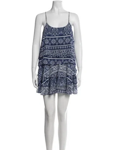 Pre-owned Misa Paisley Print Mini Dress In Blue