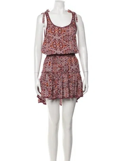 Pre-owned Misa Paisley Print Mini Dress In Burgundy