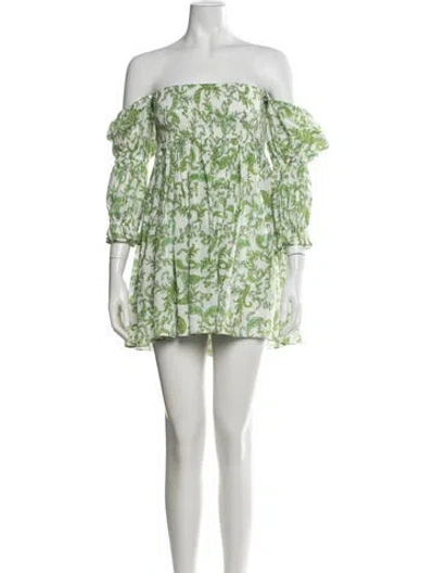 Pre-owned Misa Paisley Print Mini Dress In Green