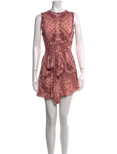Pre-owned Misa Paisley Print Mini Dress In Metallic/pink