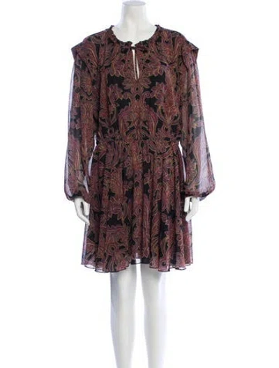 Pre-owned Misa Paisley Print Mini Dress In Multi
