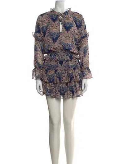 Pre-owned Misa Paisley Print Mini Dress In Multi