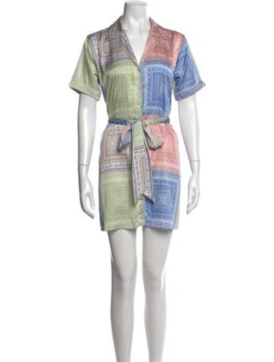 Pre-owned Misa Paisley Print Mini Dress In Multi